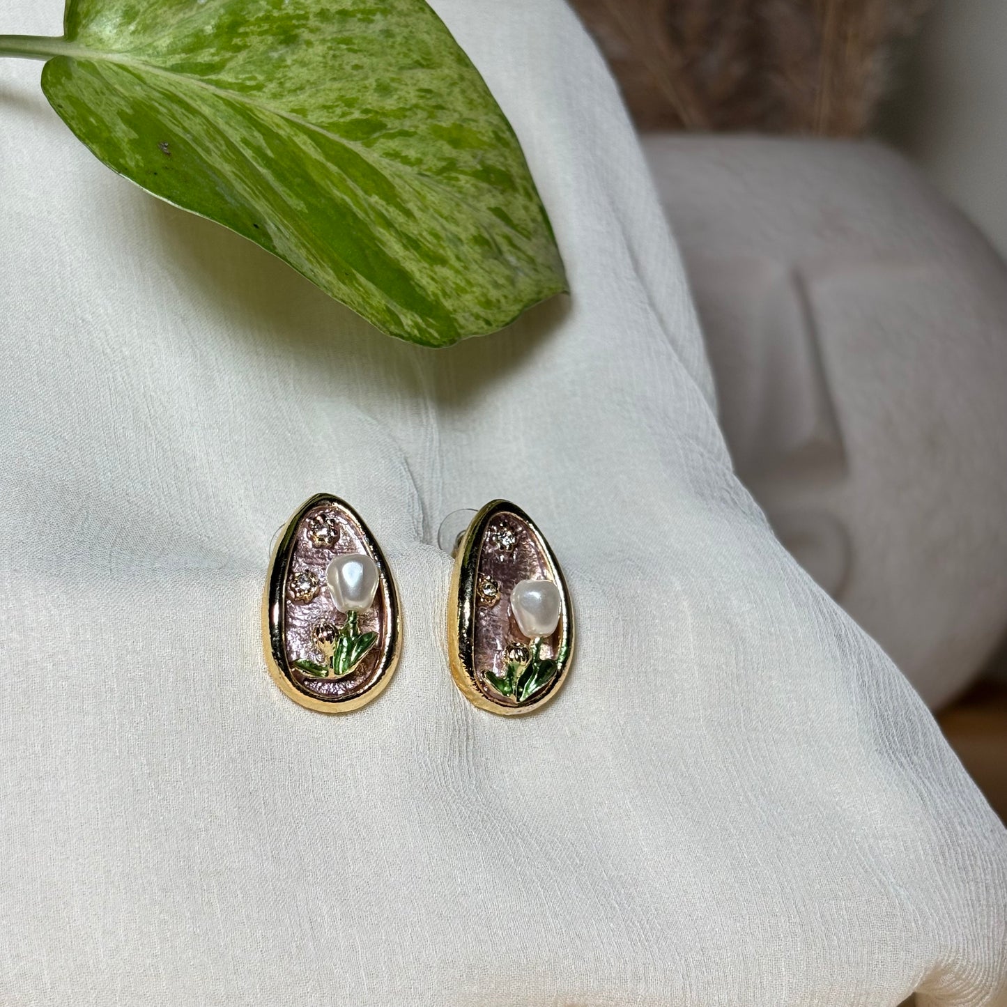 Enamel Floral Stud