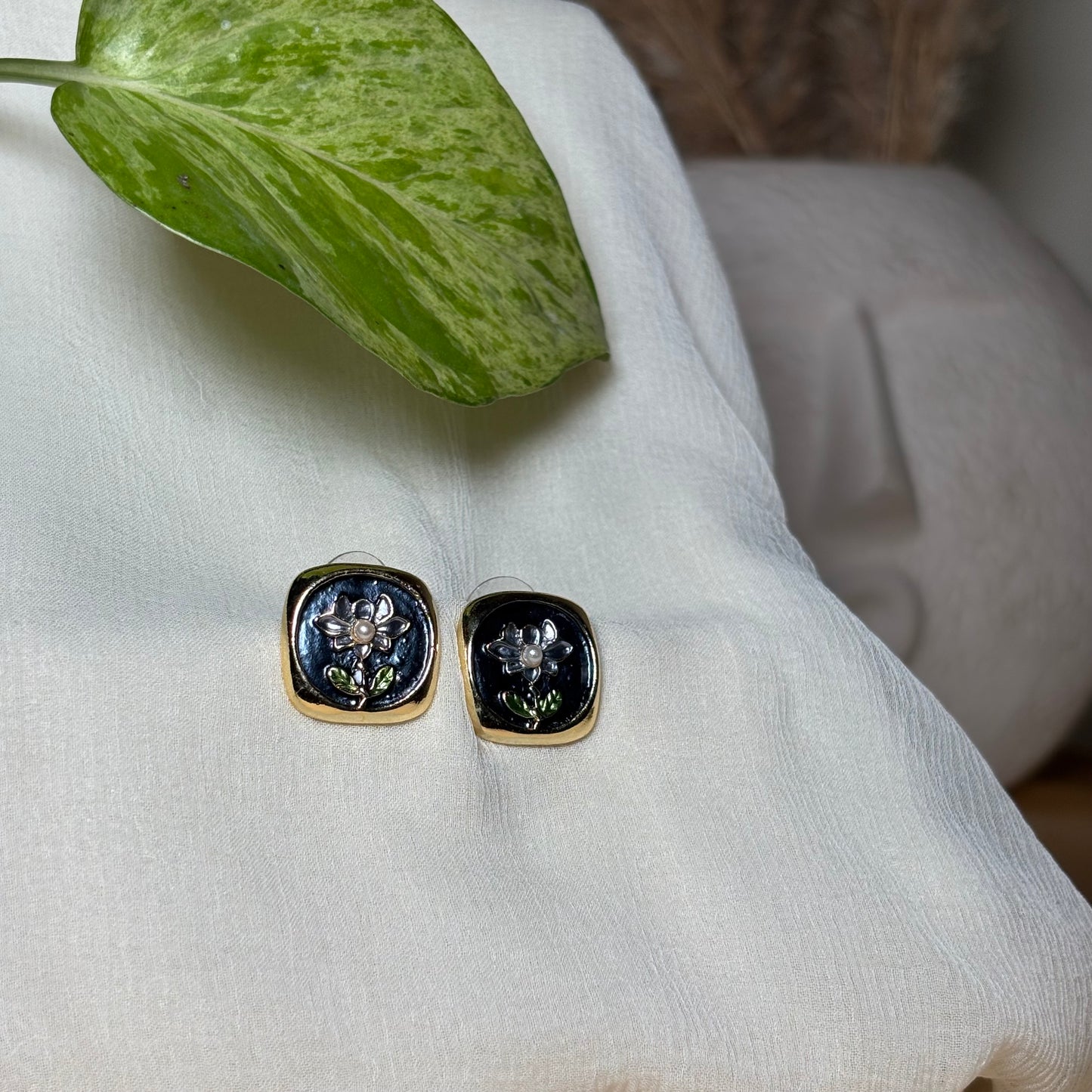 Enamel Blue Earring