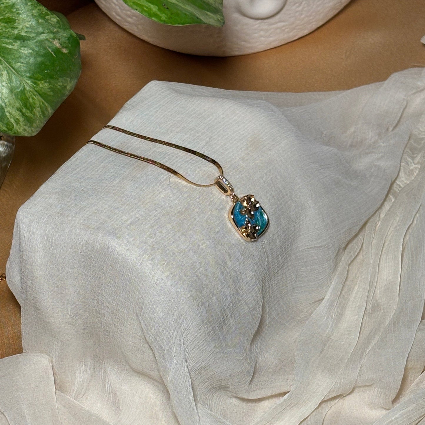Blue Enamel Pendant