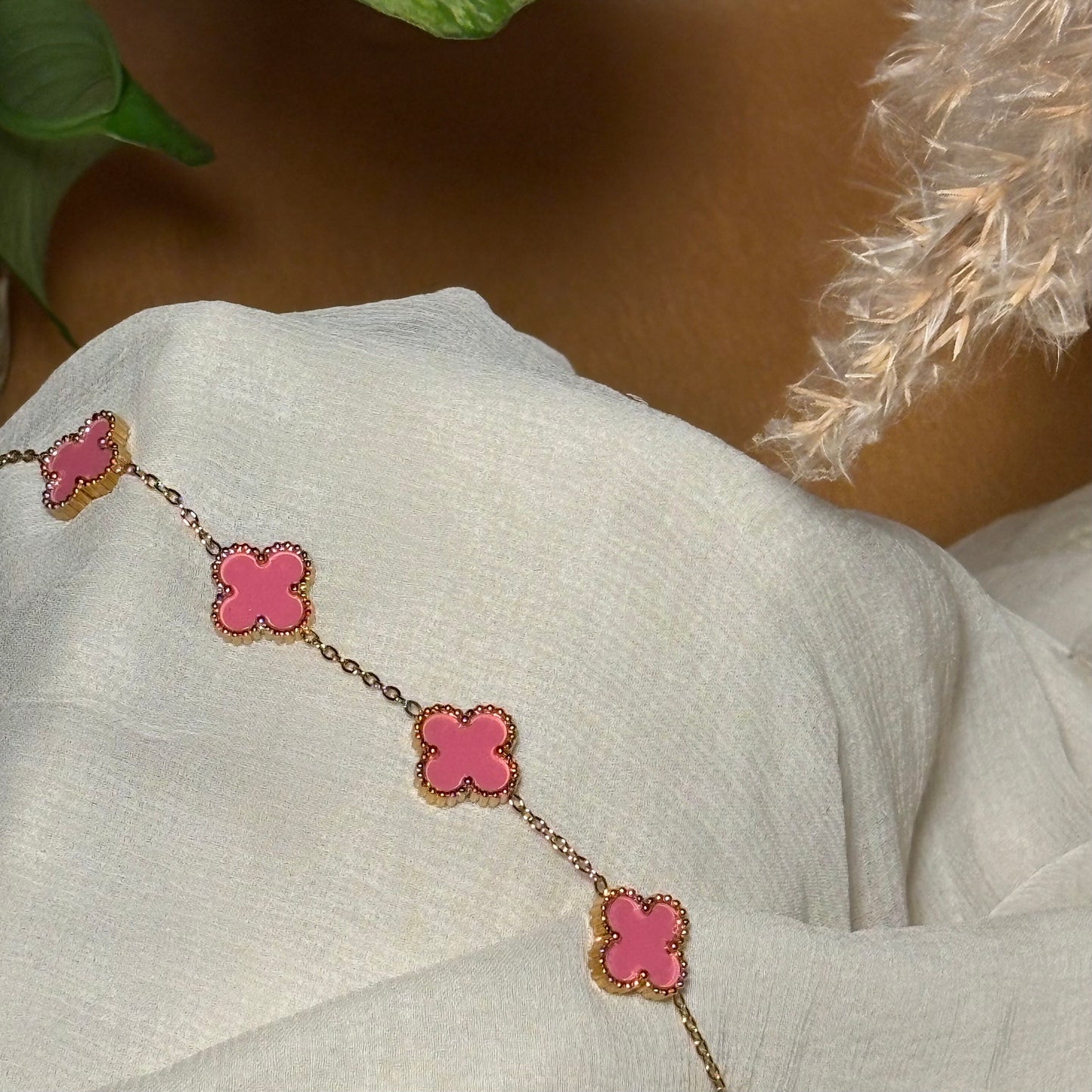 Pink Clover Bracelet