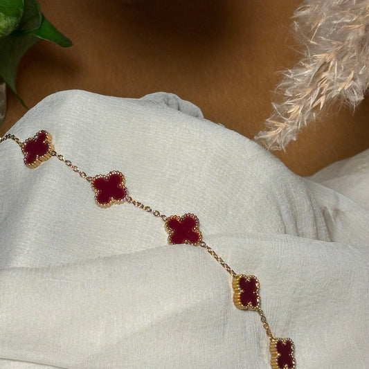Maroon Clover Bracelet
