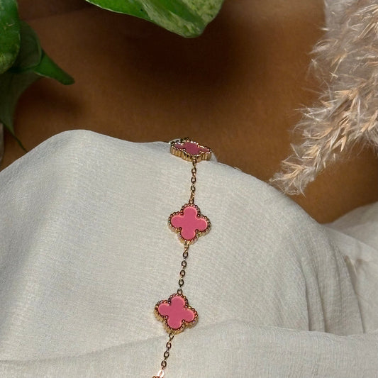 Pink Clover Bracelet