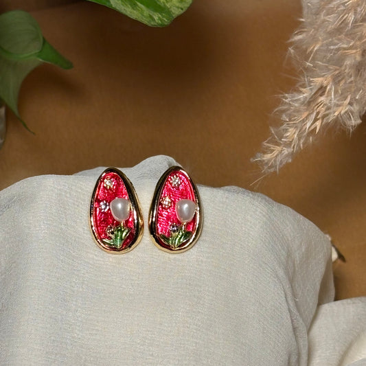 Red Pearl Earring