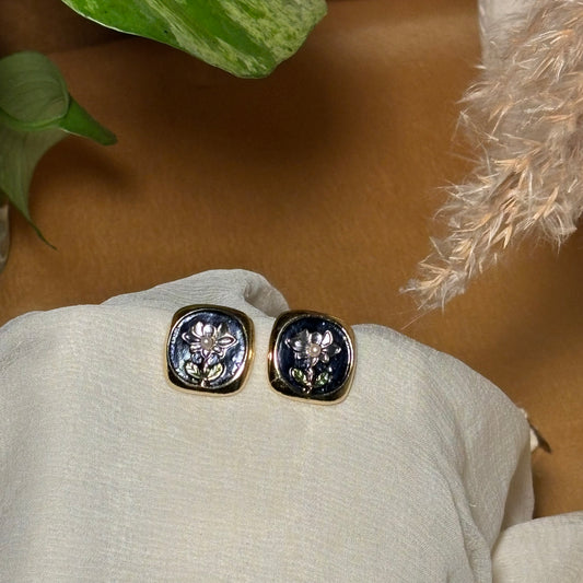 Enamel Blue Earring