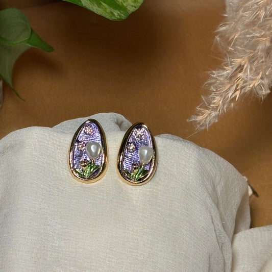Violet Pearl Earrings