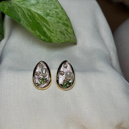 Enamel Floral Stud