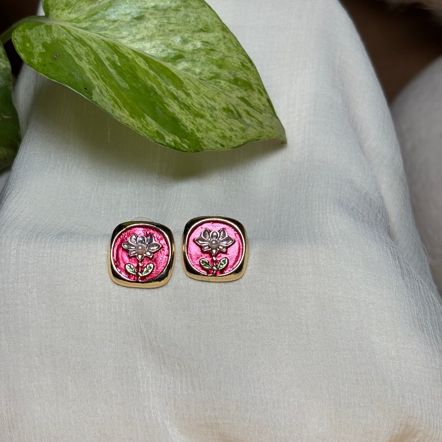 Red Enamel Earring
